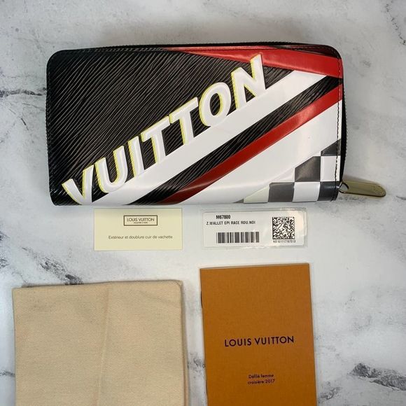 Louis Vuitton long Zippy Race Collection Wallet epi leather damier red/black LV - Picture 13 of 13
